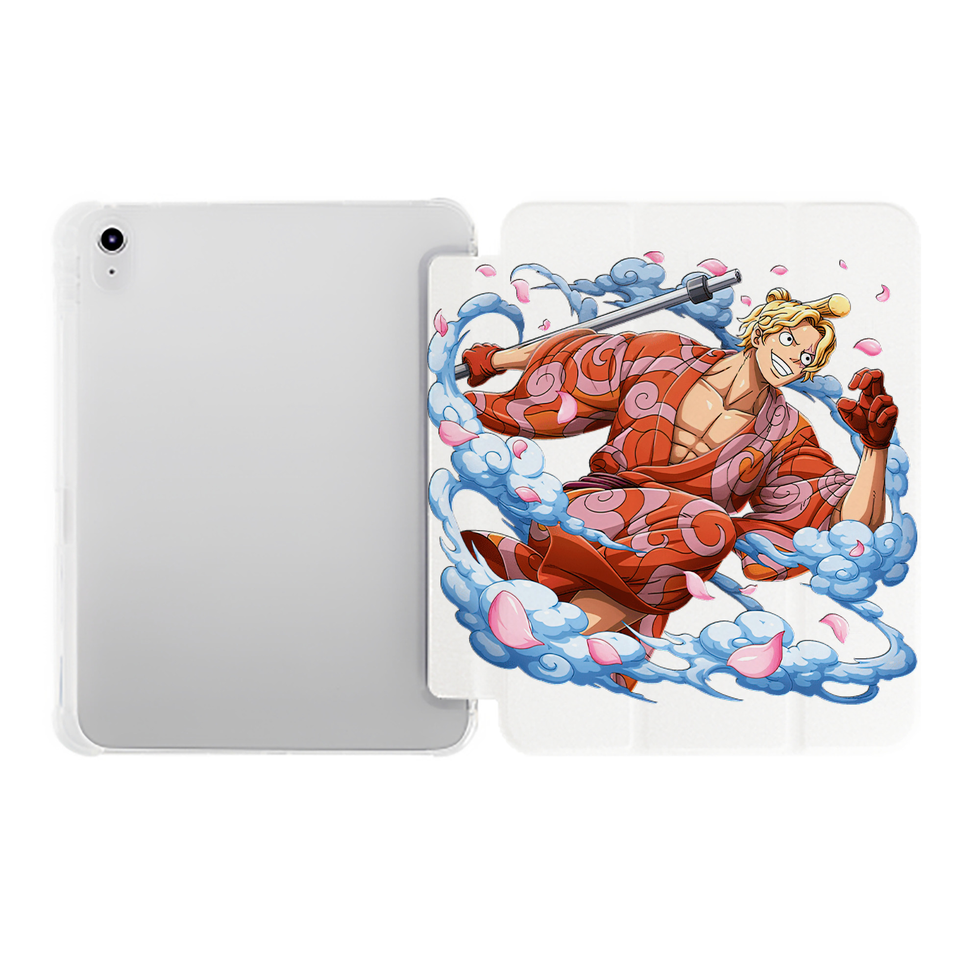 （画像用） ワンピース サンジ ONE PIECE Sanji IPad ケース ペン収納付き 三つ折りスタンド PUレザー×シリコン 対応機種9.5/10.5/10.9インチ